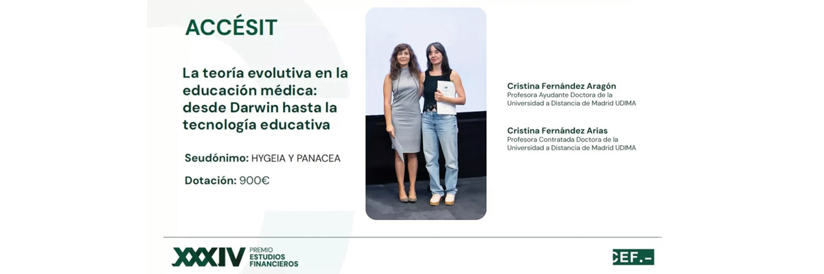 Accésit a «La teoría evolutiva en la educación médica» con Cristina Fernández y coautora; dotación 900€.