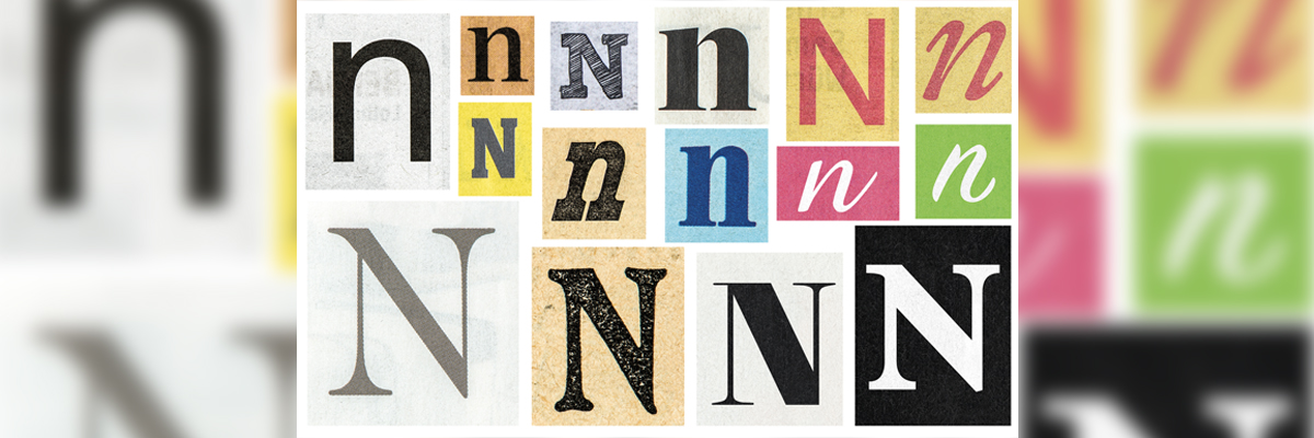 Letra N  en diferentes tipografías